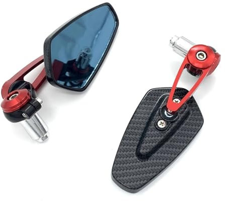 Motorrad Rückspiegel Für Für Z125 Für Pro Für Z650 Z750 Z800 Für Z900 Z1000 Für ER6N ER6 Motorradspiegel 7/8 22mm Moto Lenkerende Seitenrückspiegel Lenkerendenspiegel(Red)