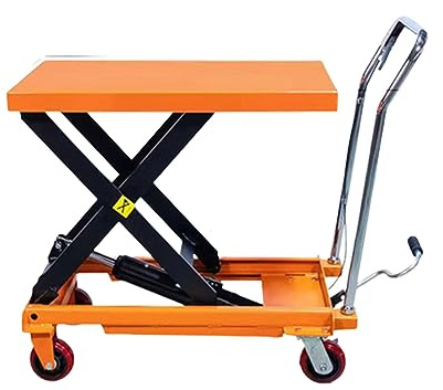 PLMNBQWE Manueller hydraulischer Plattformwagen, Logistik, beweglicher Trolley-Hubpedal-Plattformwagen, 350 kg Tragkraft, 81,3 x 50,8 cm Plattform