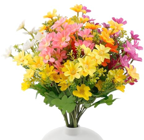 BDHYYM 6 Bündel Kunstblumen wie Echt Künstliche Blumen Balkon Seidenblumen | Kunstblumen Outdoor Wetterfest Künstliche Balkonpflanzen Plastikblumen für Außen Innen Balkonkasten Außenbereich