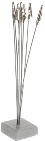 ULTECHNOVO Portafotos de Resina Plateado 8 Pinzas Flexibles en Base Cuadrada Estilo Árbol para Escritorio y Hogar, Adecuado para Sujetar Notas y Fotos