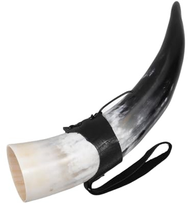 FIXOSHEE Corne à Boire Viking Corne Tasse Pour Bière Vin Hydromel Style Médiéval Décoration Et Accessoires Retro