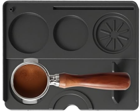 Kustimantu Base de silicona para cafetera, alfombrilla de prensado para cafeteras de cocina, preparación de café, bandeja de mostrador, mostrador de café