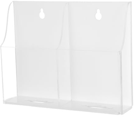 HOODANCOS Organizador Pared Acrílico Transparente Doble Compartimento Soporte Móvil y Mando Distancia para Almacenamiento Seguro y Montaje Fácil