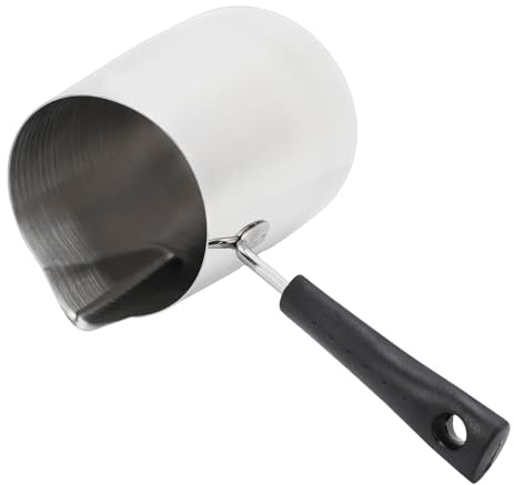 MENDUNER Turkish Coffee Pot, 304 Stainless Steel Cezve Ibrik for Stovetop, with Eagle Beak Spout, Heat Resistant Handle for Warming Milk, Melting Butter, Chocolate, Sauces (350ml)