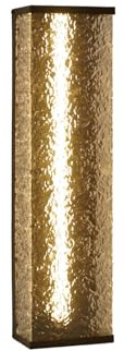 BYWBF Modern LED Column Wall Sconce, Black Stainless Steel Outdoor Wall Light, Linear Exterior Lantern with Hammered Acrylic Shade, Contemporary Wall Mounted Fixture for Porch Villa Patio Garage