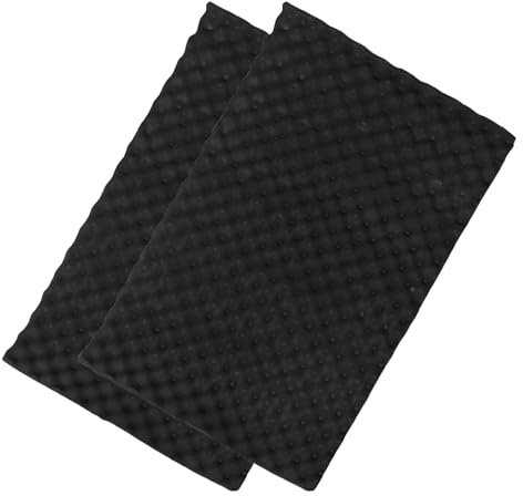 Healvian Lot de 2 Panneaux D’insonorisation Automobile Noirs 50 X 80 Cm – Matériau D’Isolation Phonique Adhésif et Flexible pour Portières et Moteur – Tapis Insonorisants Légers