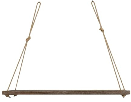 HOMOCONO Rustic Hanging Shelf with Hooks Small Wall Shelf for Succulent Plant Display Bedroom and Living Room Decor Nordic Style