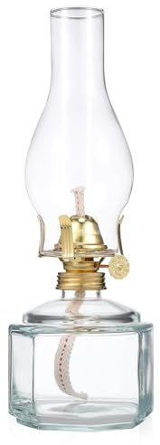 Yardenfun Vintage Quadratische Design Verstellbarem mit Öllampe Winddichtem Glas Docht Basis Dekorative Petroleumlampe Innenräume