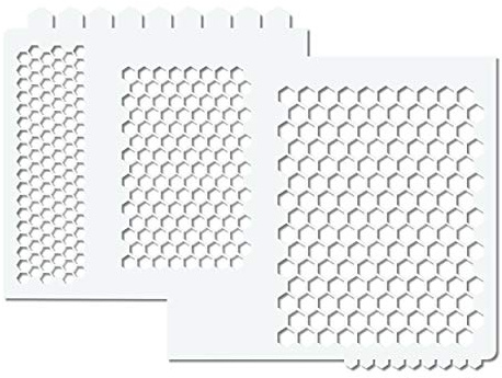 Herterich Products Airbrush Stencil Honeycomb Pattern | Stencil a nido d'ape per graffiti e tatuaggi | Riutilizzabile e resistente ai solventi | Mylar 0,1-0,2 cm | Per spray, acrilico e aerografo