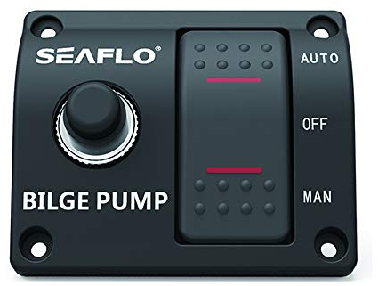 Pannello interruttori pompa di sentina a 3 vie Seaflo (automatico-manuale) 12v 24v