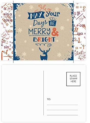 Postkarten-Set für Weihnachten, Weihnachten, Hirsch, Schnee, 20 Stück