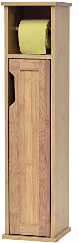Evideco 9912195 - Soporte para Rollo de Papel higiénico y Armario de Almacenamiento 2 en 1, Madera de mahé, 7.2 pies de Largo x 7.2 Pulgadas de Ancho x 29.9 Pulgadas de Alto