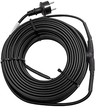 HEATIT JHSD 2m Heizkabel mit Thermostat Ideal für WasserleitungWder Pflanzen, wasserdichte Begleitheizung, Innen-Rohrbegleitheizung Vorkonfektioniert mit Stecker 17W/m 230V