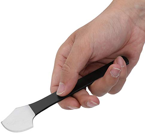 Garosa Coltello da Taglio in Pelle Artigianale, Bordo Tondo Nero, Strumento per Lavorazione Pelle