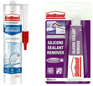 UniBond Anti-Mould White, Waterproof Mould Protection & Silicone Sealant Remover, Effective Sealant Remover for Thorough Removal, 1 x 80 ml