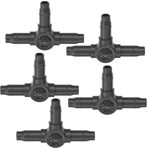 Bewässerung 5X T-Stück Verteiler Zubehör für das Gardena Micro-Drip-System 4,6 mm (3/16) (5X T-Stück 4,6mm)