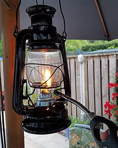 AuraHome Vintage Decor ® Storm Lantern 12 inch Premium Large Oil Lamp Black Burning Hurricane Lantern Retro Kerosene Lamps Classic Oil Lamp Table Lanterns for Home, Garden, Camping Citronella