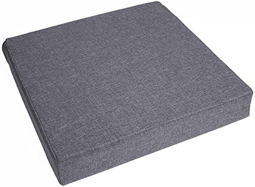 Waigg Kii Dicke 8/10 cm Sitzkissen, quadratisch, Sesselerhöhung, Komfort, Elastizität, Schaumstoff-Stuhlkissen für Auto, Büro, drinnen und draußen, 50 x 50 x 10 cm, Grau