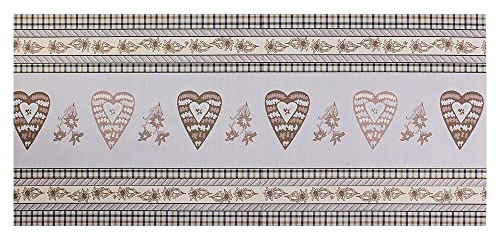 JOKE TIROL Küchenläufer PVC Meterware Küchenläufer Vinyl Küchenläufer Anti-Rutsch-Schmutzabweisend Tiroler Weihnachten Design (50 x 210 cm, LOVE BEIGE)