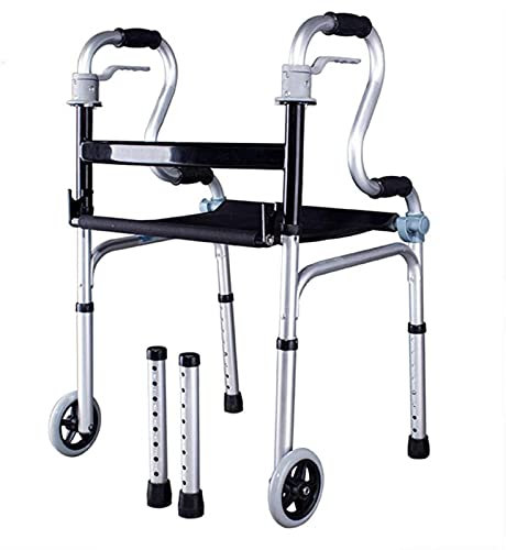 Rollator Walker, faltbar, rollend, 2 Räder, Gehgestell, Armlehne, verbreiterter Sitz mit abnehmbaren Beinen, höhenverstellbarer Transportstuhl small gift