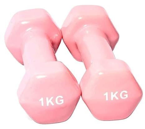 LOSTIS Kurzhanteln Hanteln 2 Stücke Hex Beschichtung Hantel Gewicht Körper Skulptur Hause Fitness Ausrüstung Männer Und Frauen Hantel Hantel Workout (Color : Pink, Size : 2kg(1kg*2))