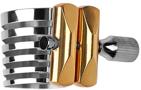 Ligature De Saxophone, Remplacement de la Ligature De L'embout De Saxophone En Acier Inoxydable Avec Boîte De Rangement Pour Débutants Et étudiants(Ténor)