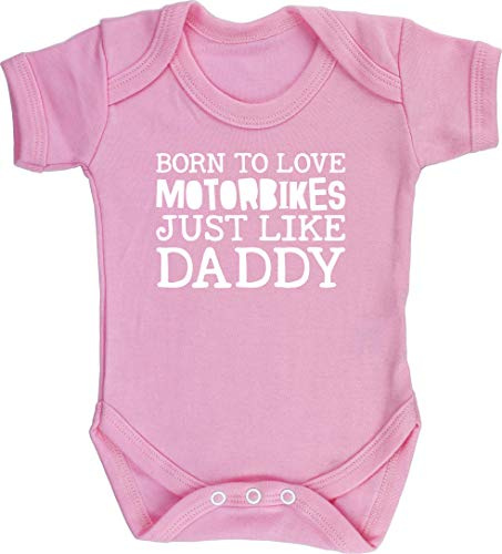 Hippowarehouse Born to love motorbikes just like daddy baby vest bodysuit (short sleeve) boys girls