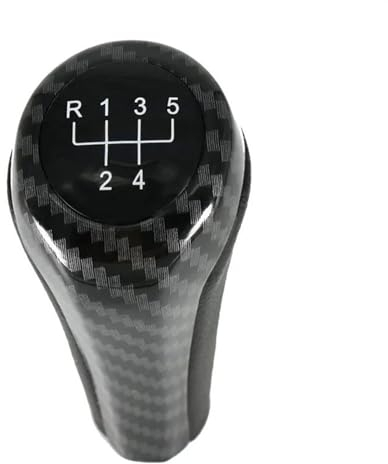 NEZIH Schaltsack Carbon Fiber Schaltknauf Für E90 E91 E92 E46 E53 E60 E61 E63 E65 E81 E82 E83 E84 e87 X1 X3 X5 1356Serie Stift Kopf Auto Getriebekopf (Size : 5 Geschwindigkeit)
