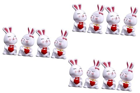 Zerodeko 3 Sets Kuchendekorationen Zum Valentinstag Chinesischer Stil Figurine Osterhasen- Zubehör Kuchendekor Langlebiger Dekorativer Hase 4 Stück * 3