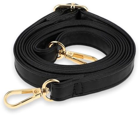 Amabro Correa de repuesto para bolso, correa cruzada ajustable de piel sintética negra para bolsos, bolsa de hombro, bricolaje (70-130 cm)