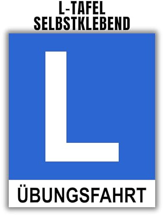 L Tafel selbsthaftend und wiederverwendbar - zur Innenanbringung - L Taferl Übungsfahrt - für die Windschutztscheibe innen - Adhäsionsfolie