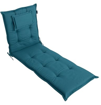 LILENO HOME MAR - Set di 1 cuscino per sedia a sdraio da giardino, 188 x 60 x 8 cm, colore: petrolio