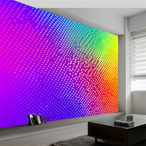 Fototapete Kinderzimmer B200 x H140 cm, Abstrakte Kunst Regenbogenverlauf Punkt Fototapete Wandbild Babyzimmer - Abstrakte Kunst Wanddekoration Tapeten für Kindertapete - Wandtapete Tapete 3D Effekt