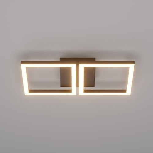 Klighten LED Deckenlampe Modern Geometrisch 28W 2000 Lumen, Flurlampe Decke, Deckenleuchte Frame aus Aluminium für Flur Küche Schlafzimmer Wohnzimmer, 41 x 20 cm, Warmweiß 3000K, Schwarz