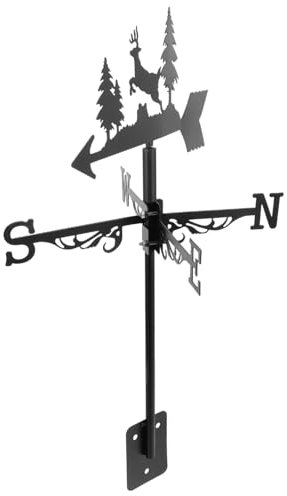Milisten Stilvoller Wetterhahn Aus Edelstahl Mit REH-Design Retro Wetterfahne Für Garten Außenbereich Präziser Windrichtungsanzeiger Für Individuelle Dekoration Im Freien