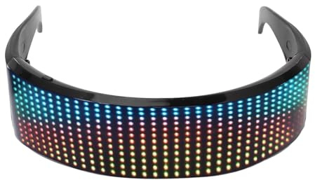 Denash Musikreaktive LEDBrille, Anpassbare RGB-Leuchtbrille mit APP, Hochhelle Lichter, Lange Akkulaufzeit, Leicht und Bequem, für Cosplay, Partys, Festivals
