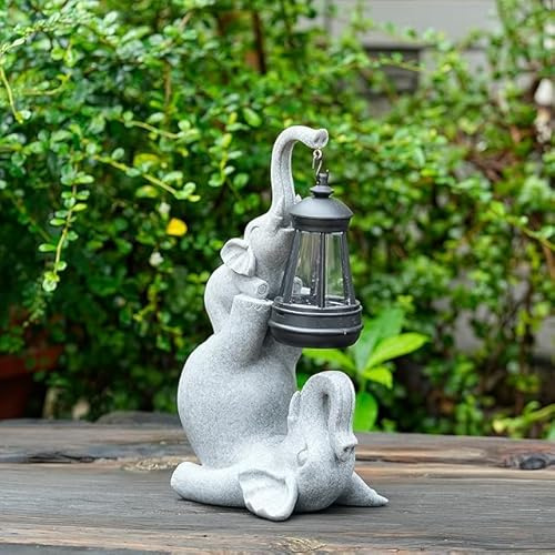 Solar Garden Statue Lights, 10 Inch Outdoor Resin Figurine Lights for Patio, Balcony, Lawn, Yard Decoration (Feet)