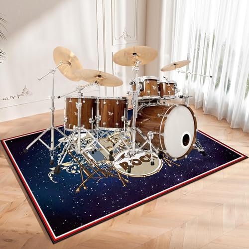 ZAJENKUB Drum-Teppich Schlagzeugteppich Schallschutz Teppich Schallschutzmatte rutschfest Elektronisches Jazz Schlagzeug Kit für Bass Snare Drum, Schallschutz Akustik Teppich 230 x 180 cm