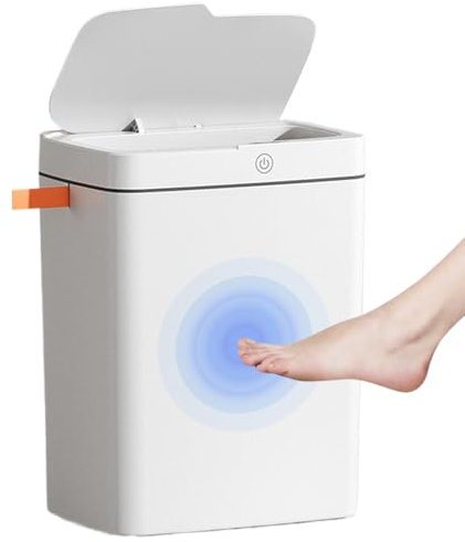 CAN Trash Sensor - Bin de basura recargable impermeable, contenedor de basura inteligente recargable USB | 15L Smart Bash Bin para baño, dormitorio, cocina y hogar con sensor de movimiento automático