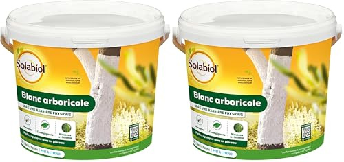 Solabiol Protection des Arbres Blanc Arboricole - Seau 3L - Barrière Physique Contre Les parasites, des Champignons, mousses - 6 à 9 Arbres SOBLANC3 (Lot de 2)