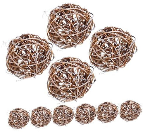 Vaguelly 10stücke Weiße Rattankugeln Als Dekoration Hängende Naturdeko Für Fotorequisiten Und Wohnraumgestaltung Woven Rattan Für Warme Atmosphären
