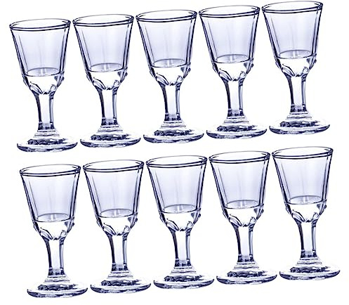 Abaodam Lot De 10 Verres à Liqueur En Verre 10 Ml, Coupes à Vin Blanc Compactes, Résistance à L'usure, Pour Fêtes, Mariages, Bars Et Restaurants