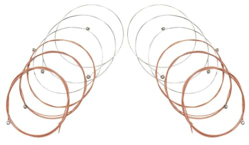 Akustikgitarrensaiten Metall Ersatzsaiten für Gitarre | Folk Gitarrenzubehör, Austauschbar und Leicht zu Handhaben, 12 Stück-pack für Instrumentensaiten