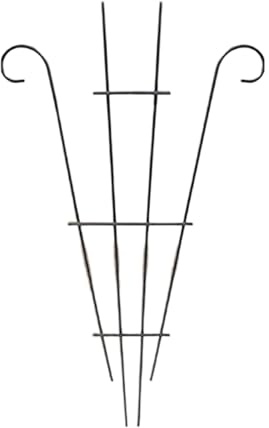 Treillis en métal pour plantes grimpantes, 30 x 57 cm, treillis décoratif résistant aux intempéries pour roses, pothos, cour, terrasse - Noir