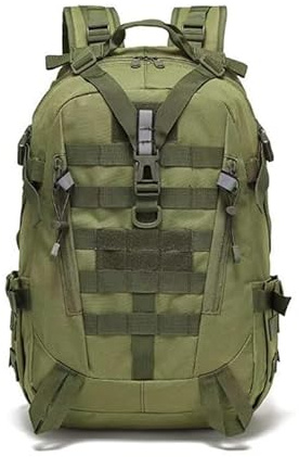 ZFFOZZ Taktischer Rucksack, Militär-Wandertag Wasserdichte Molle-Tasche Camping Trekking Angeln Fitnessstudio Reisen Motorrad(Green)