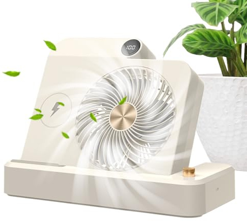 Mini scrivania – Circolatore d'aria da tavolo silenzioso alimentato tramite USB, dispositivo di raffreddamento a velocità regolabile, ventilatore portatile personale, scrivania ricaricabile compatta