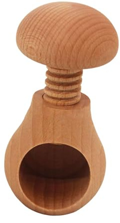 Milageto Cascanueces manual con forma de, utensilios de cocina de madera, fácil de romper, abrecascaras de nueces para piñones y castañas, Madera