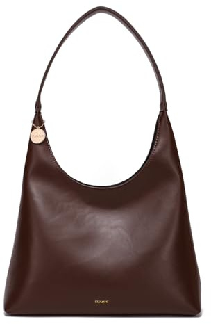 SUANNI Hobo-Tasche aus veganem Leder für Damen, mittlere Sommergeldbörse, lässige Schultertasche, Arbeits- und Alltagshandtaschen mit Reißverschluss