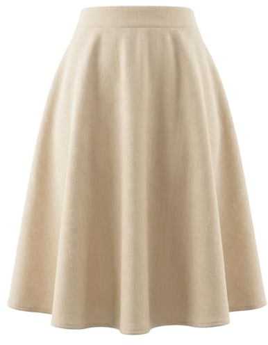 Van Der Rich ® - Gonna Estiva Svasata a Vita Alta in Tessuto Strutturato Lunghezza Midi - Donna