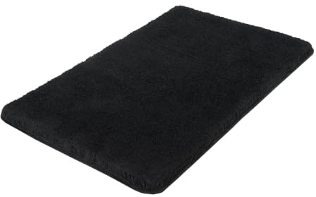 Kleine Wolke Badteppich Relax Schwarz 85 x 150 cm | OEKO-TEX zertifiziert, rutschhemmende Unterseite, für Fußbodenheizung, maschinenwaschbar, 100% Polyacryl